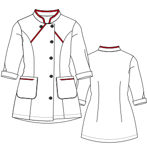 Patron ropa, Fashion sewing pattern, molde confeccion, patronesymoldes.com Chef Jacket W 9597 UNIFORMS Jackets